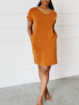 Essential T-shirt Dress - Almond Dress 
