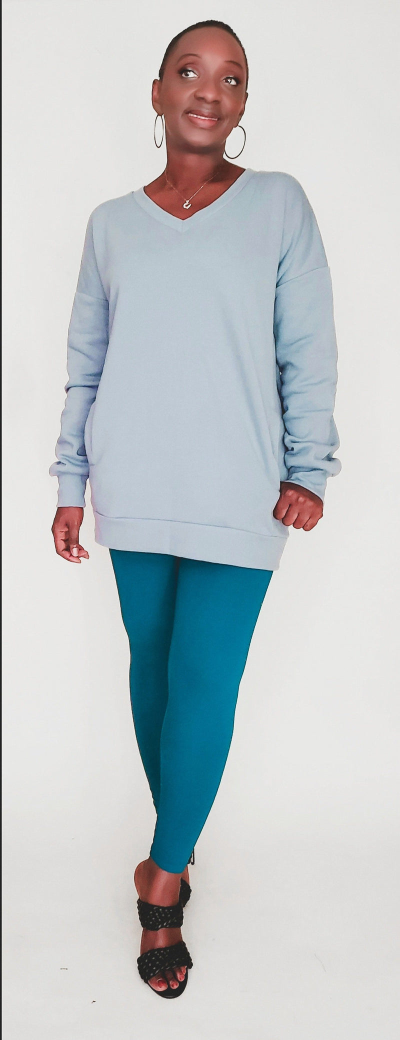 Freeda | Oversized Sweatshirt and Legging Set (Teal) Set 
