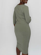 Essential Midi Dress (Light Olive) Dress 
