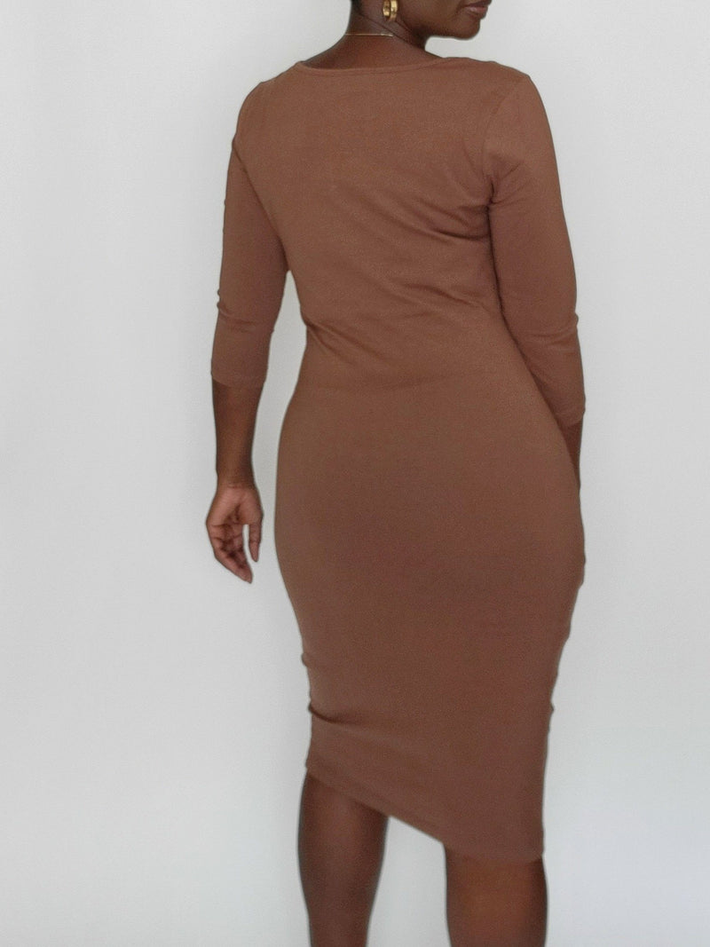 Essential Midi Dress (Light Brown) Dress 