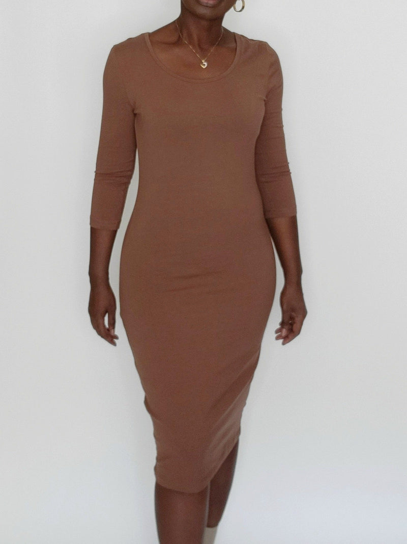 Essential Midi Dress (Light Brown) Dress 