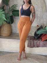 Sarah | Sarouel Jogger Pants - Plus Size (Almond) Pants 