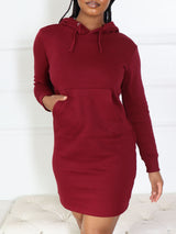 Chelsea | Hoodie Sweater Dress (Wine) Dress 