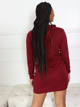 Chelsea | Hoodie Sweater Dress (Wine) Dress 