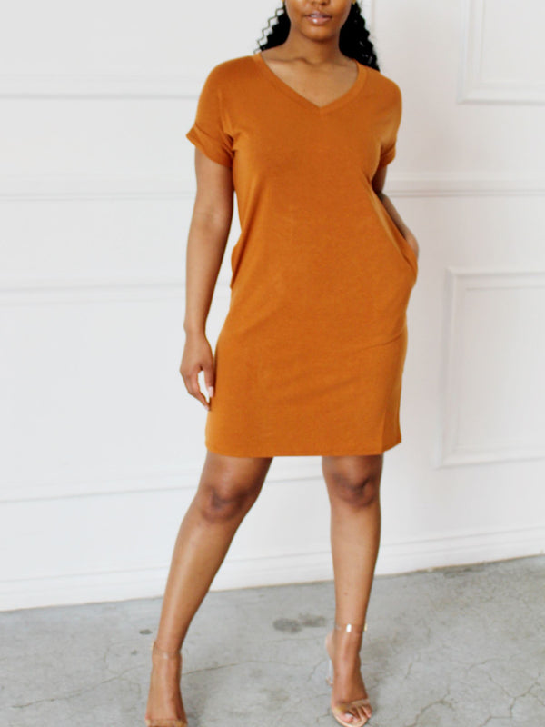 Essential T-shirt Dress - Almond Dress 