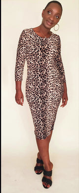 Jane | Animal Print Midi Dress Dress 
