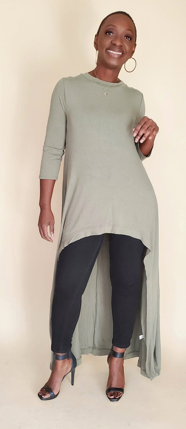 Angie | High Low TUNIC (Olive) Top 